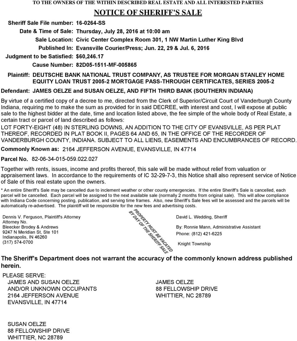 Bleecker Brodey & Andrews Indianapolis, IN Office