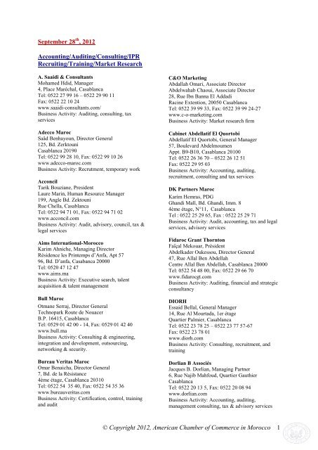 Bennani & Associs LLP Casablanca, Morocco Office