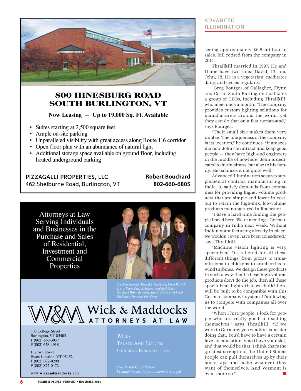 Wick & Maddocks, Attorneys At Law Essex Junction, United States Office