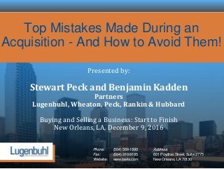 Lugenbuhl, Wheaton, Peck, Rankin & Hubbard New Orleans, LA Office